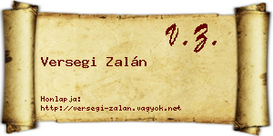 Versegi Zalán névjegykártya